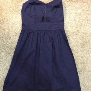 Strapless blue juniors dress